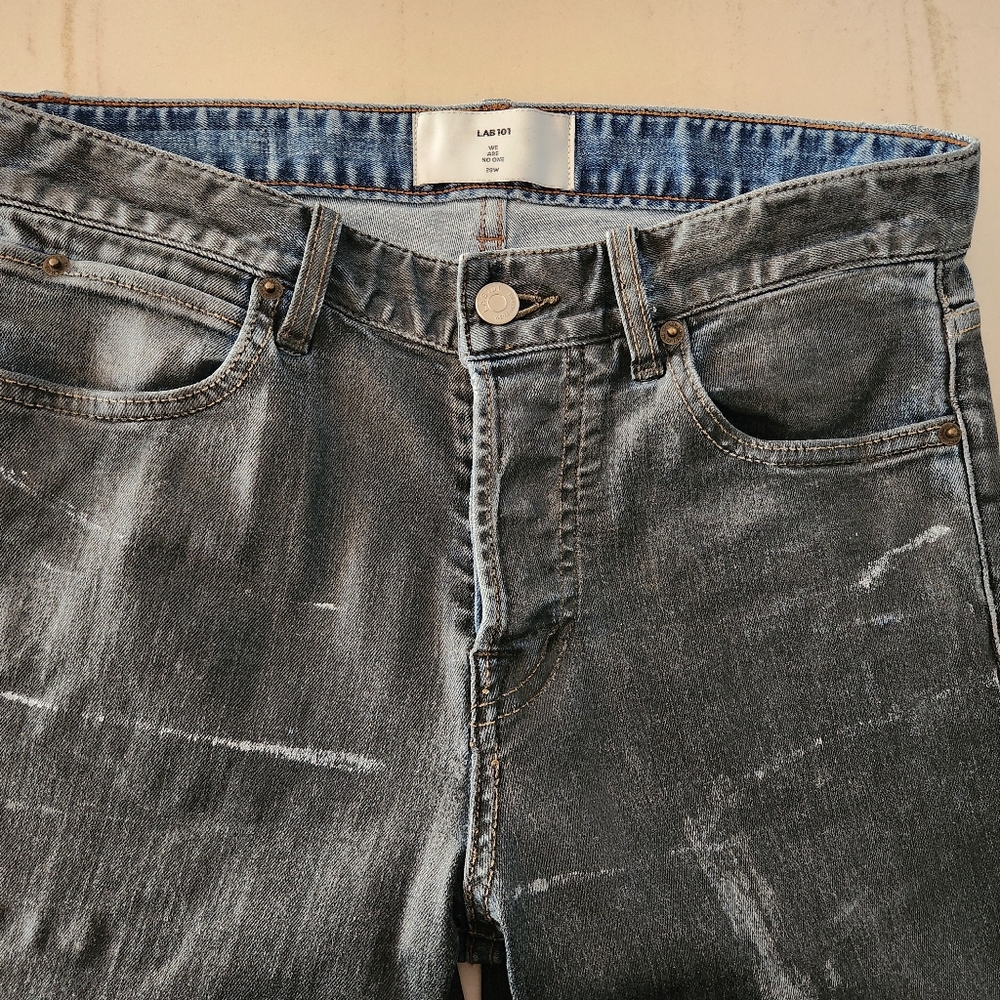 Lab 101 Ghostshell Denim slim 28w, zipper at ankle, coated